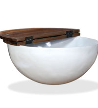 Couchtisch Altholz Massiv Weiß Schalenform