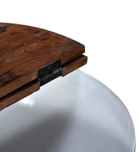 Couchtisch Altholz Massiv Weiß Schalenform