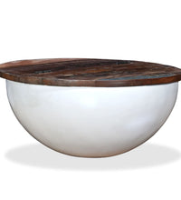 Couchtisch Altholz Massiv Weiß Schalenform