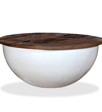 Couchtisch Altholz Massiv Weiß Schalenform