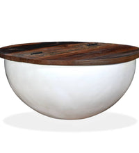 Couchtisch Altholz Massiv Weiß Schalenform