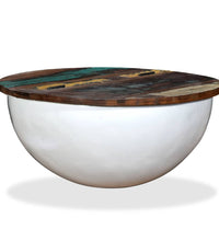 Couchtisch Altholz Massiv Weiß Schalenform