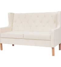2-Sitzer Sofa Stoff Cremeweiß