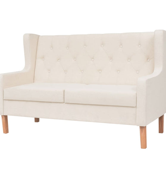 2-Sitzer Sofa Stoff Cremeweiß