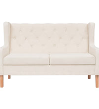 2-Sitzer Sofa Stoff Cremeweiß