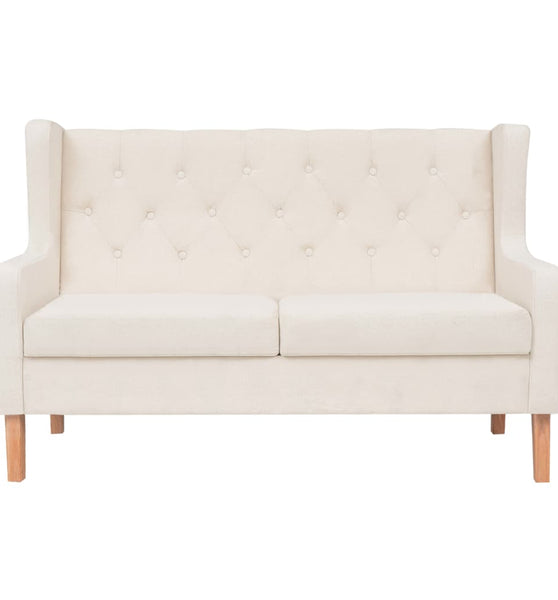 2-Sitzer Sofa Stoff Cremeweiß