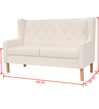 2-Sitzer Sofa Stoff Cremeweiß