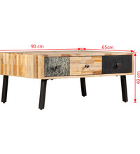 Couchtisch Recyceltes Massivholz Teak 90x65x40 cm