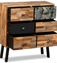 Beistellschrank mit 6 Schubladen Recyceltes Teakholz 70x30x76cm