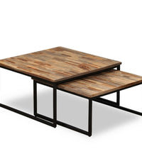 Satztisch Couchtisch-Set 2-tlg. Recyceltes Teak Massiv