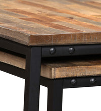 Satztisch Couchtisch-Set 2-tlg. Recyceltes Teak Massiv