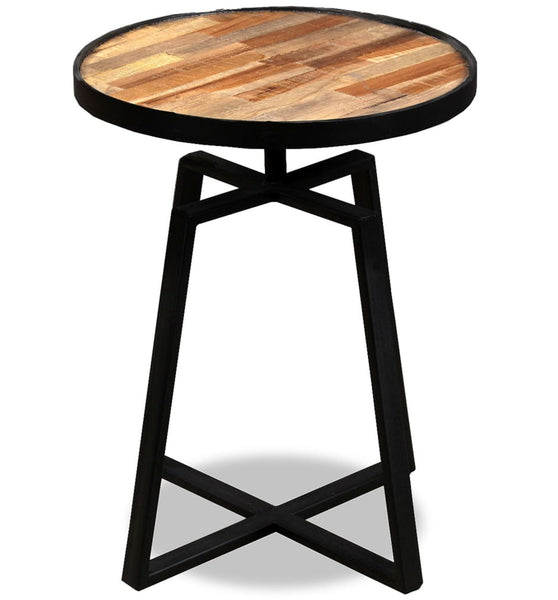 Beistelltisch Rund Recyceltes Massivholz Teak