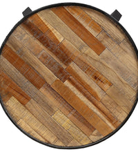 Beistelltisch Rund Recyceltes Massivholz Teak