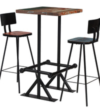 Bar-Set 3-tlg. Altholz Massiv Mehrfarbig