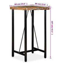Bartisch Altholz Massiv 60x60x107 cm