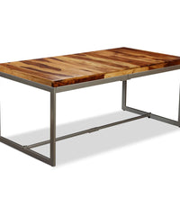 Esstisch Massivholz und Stahl 180 cm
