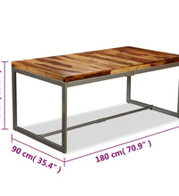 Esstisch Massivholz und Stahl 180 cm