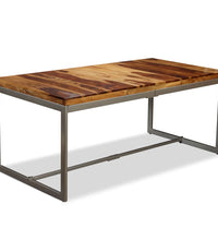 Esstisch Massivholz und Stahl 180 cm