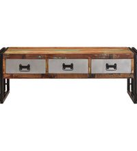 Couchtisch mit 3 Schubladen Altholz Massiv 100x50x35 cm