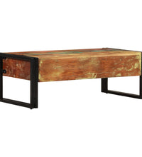 Couchtisch mit 3 Schubladen Altholz Massiv 100x50x35 cm
