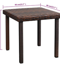 Sonnenliegen 2 Stk. mit Tisch Poly Rattan Braun