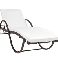 Sonnenliegen 2 Stk. mit Tisch Poly Rattan Braun