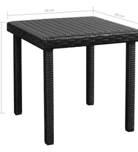 Sonnenliegen 2 Stk. mit Tisch Poly Rattan Schwarz