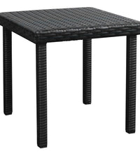 Sonnenliegen 2 Stk. mit Tisch Poly Rattan Schwarz