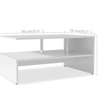 Couchtisch Holzwerkstoff 90x59x42 cm Weiß