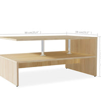 Couchtisch Holzwerkstoff 90x59x42 cm Eiche