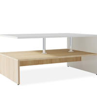 Couchtisch Holzwerkstoff 90x59x42 cm Eiche und Weiß