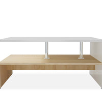 Couchtisch Holzwerkstoff 90x59x42 cm Eiche und Weiß