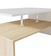 Couchtisch Holzwerkstoff 90x59x42 cm Eiche und Weiß