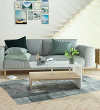 Couchtisch Holzwerkstoff 90x59x42 cm Eiche und Weiß