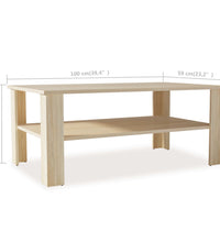 Couchtisch Holzwerkstoff 100x59x42 cm Eiche