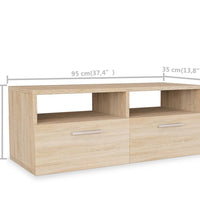 TV-Schrank Holzwerkstoff 95x35x36 cm Eiche