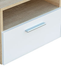 TV-Schrank Holzwerkstoff 95x35x36 cm Eiche und Weiß