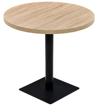 Bistrotisch MDF und Stahl Rund 80 x 75 cm Eichenoptik