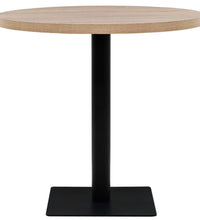 Bistrotisch MDF und Stahl Rund 80 x 75 cm Eichenoptik