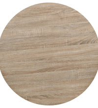 Bistrotisch MDF und Stahl Rund 80 x 75 cm Eichenoptik