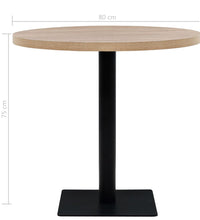 Bistrotisch MDF und Stahl Rund 80 x 75 cm Eichenoptik