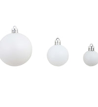 100-tlg. Weihnachtskugel-Set 3/4/6 cm Weiß/Grau