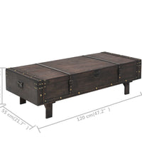 Couchtisch Sperrholz Vintage-Stil 120x55x35 cm