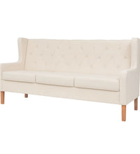 2-tlg. Sofa-Set Stoff Cremeweiß