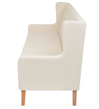2-tlg. Sofa-Set Stoff Cremeweiß