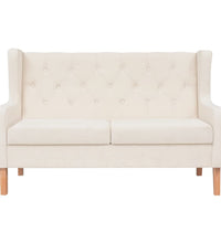 2-tlg. Sofa-Set Stoff Cremeweiß