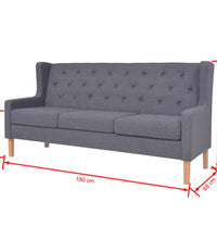 2-tlg. Sofa-Set Stoff Grau