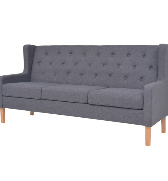 2-tlg. Sofa-Set Stoff Grau
