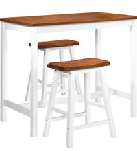 Bartisch- und Hocker-Set 3-tlg. Massivholz