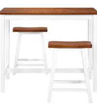 Bartisch- und Hocker-Set 3-tlg. Massivholz
